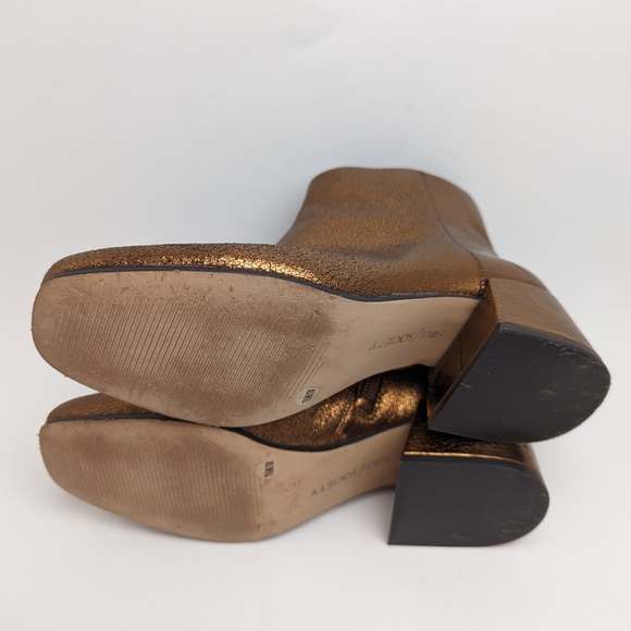 Sole Society Boot Copper Tashia Metallic Ankle Boot Size 7.5M Square Toe - Picture 13 of 16